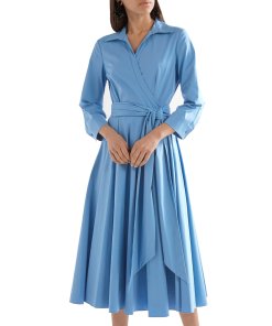 Michael Kors Collection Stretch Cotton Poplin Wrap Dress