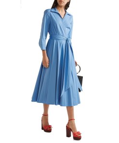 Michael Kors Collection Stretch Cotton Poplin Wrap Dress