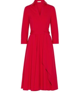 Michael Kors Collection Stretch Cotton Poplin Wrap Dress