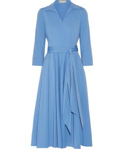 Michael Kors Collection Stretch Cotton Poplin Wrap Dress