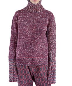 Céline High Neck Cotton Mouliné Sweater