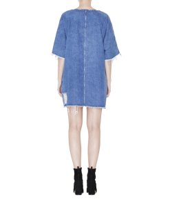 Robert Rodriguez Frayed Patch Denim Dress