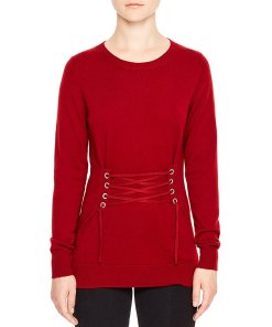 Sandro Robine Lace-Up Sweater
