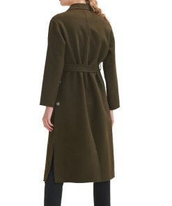 Maje Galib Double-Face Belted Long Wool Coat