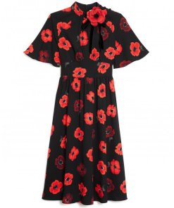 Kate Spade Poppy Print Flutter Sleeve Dress