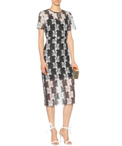 Diane von Furstenberg Two-Tone Floral Guipure Lace Dress