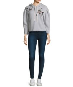 Rebecca Taylor Embroidered Bird Hoodie