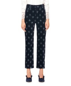 Rebecca Taylor La Vie Celeste Floral Velvet Pants