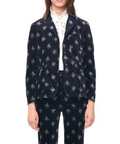 Rebecca Taylor La Vie Celeste Floral Velvet Jacket