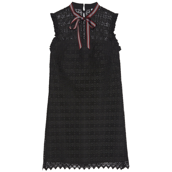 Sandro Fidele Tie-Neck Lace Mini Dress evaChic Sandro Fidele Tie-Neck Lace Mini Dress evaChic