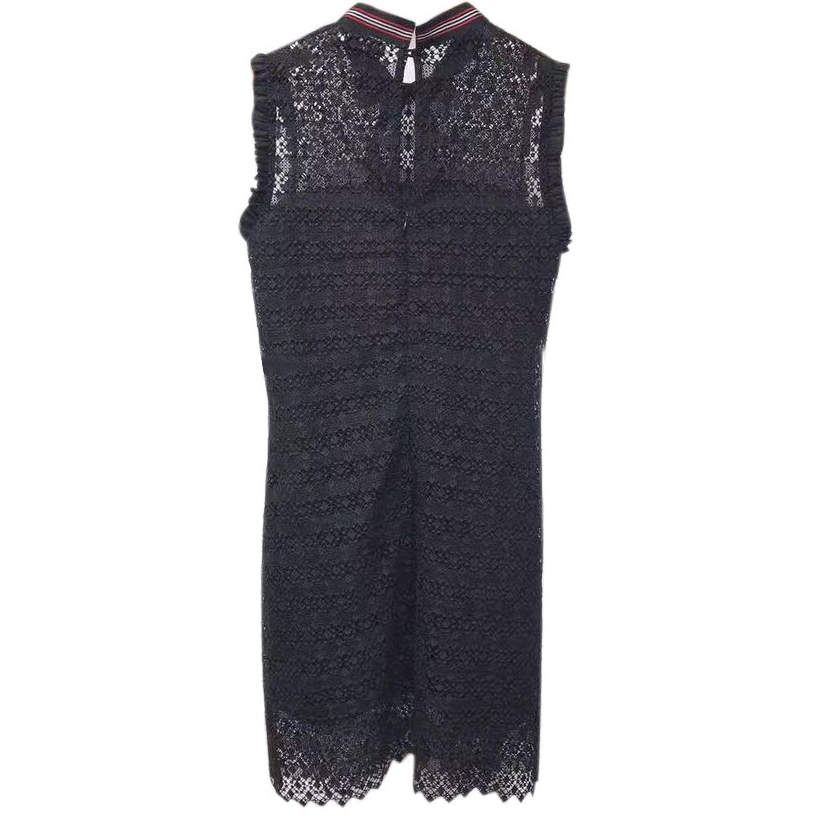 Sandro Fidele Tie-Neck Lace Mini Dress