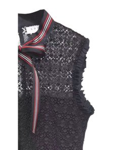 Sandro Fidele Tie-Neck Lace Mini Dress