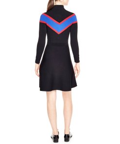 Sandro Chevron Inset Knit Dress