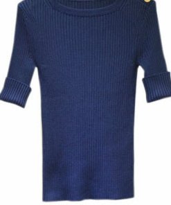 Ralph Lauren Collection Button Shoulder Silk Knit Top