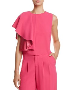 Alice + Olivia Marin Side Ruffle Crop Top