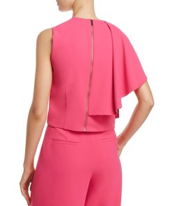 Alice + Olivia Marin Side Ruffle Crop Top