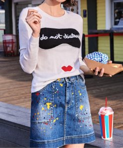 Alice + Olivia Stace Face Do Not Disturb Sweater