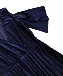 Maje Ragui Cold-Shoulder Pleated Velvet Dress
