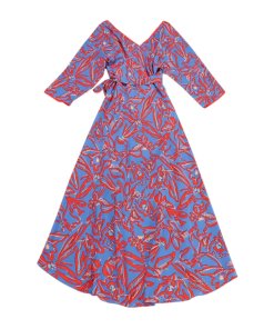 Diane von Furstenberg Floral Long Sleeve Asymmetric Hem Dress