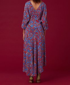 Diane von Furstenberg Floral Long Sleeve Asymmetric Hem Dress