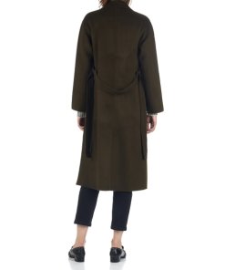 Maje Galib Double-Face Belted Long Wool Coat