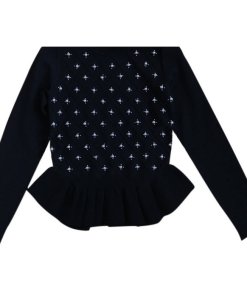 Sandro Pearl Embellished Peplum Sweater