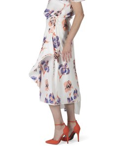 Diane von Furstenberg Ainsworth Floral Ruffle Hem Midi Skirt