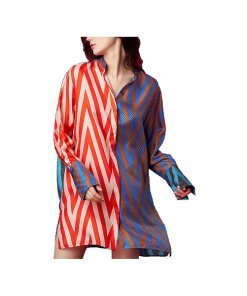 Diane von Furstenberg Patchwork Long-Sleeve Shirtdress