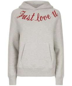 Sandro Just Love U Embroidered Hoodie