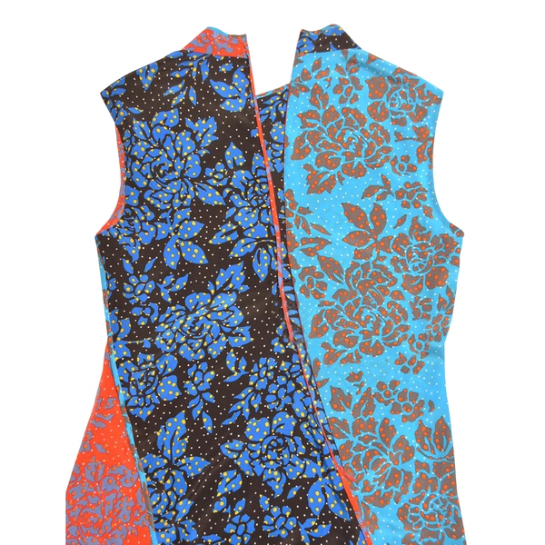 Diane von Furstenberg Sleeveless Paneled Floral Silk Maxi Dress