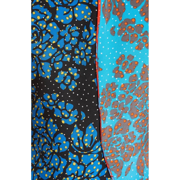 Diane von Furstenberg Sleeveless Paneled Floral Silk Maxi Dress