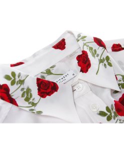 Equipment Rose Print Long-Sleeve Silk Shirt