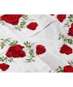 Equipment Rose Print Long-Sleeve Silk Shirt