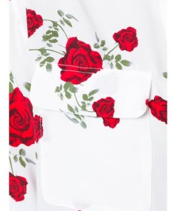 Equipment Rose Print Long-Sleeve Silk Shirt