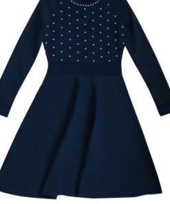 Sandro Vanessa Pearl Embellished Fit & Flare DressSandro Vanessa Pearl Embellished Fit & Flare Dress