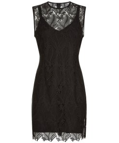 Diane von Furstenberg Sleeveless Tailored Lace Mini Dress