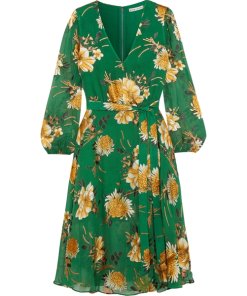 Alice + Olivia Coco Floral Print A-Line Dress