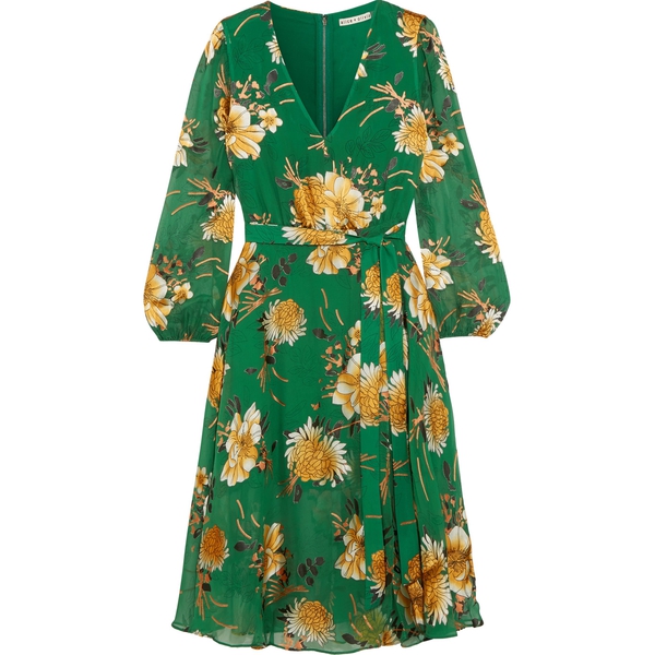 alice and olivia green silk dress Alice & Olivia Antonette Dress main image 0