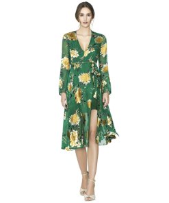 Alice + Olivia Coco Floral Print A-Line Dress