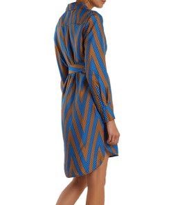 Diane von Furstenberg Odeon Chevron-Print Silk Shirtdress