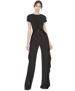 Alice + Olivia Wallace Side-Ruffle Pants