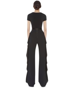 Alice + Olivia Wallace Side-Ruffle Pants