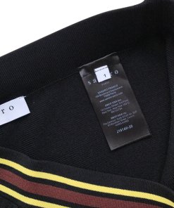 Sandro Striped Detail Knit Polo Top & Midi Skirt