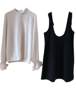 Twinset Pinafore Dress & Silk Ruffle Shirt