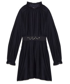 Maje Rilea Smock Detail Velvet Dress