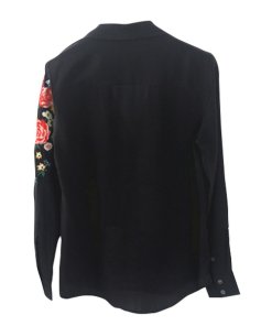 Equipment Adalyn Floral Embroidered Silk Shirt