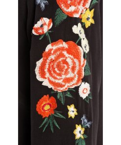 Equipment Adalyn Floral Embroidered Silk Shirt