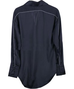 Sandro Hoxton Bird Embroidered Satin Shirt