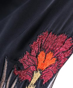Sandro Hoxton Bird Embroidered Satin Shirt