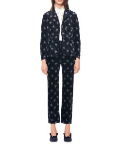 Rebecca Taylor La Vie Celeste Floral Velvet Pants